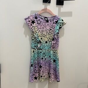 Pastel Star Pattern Kids Dress